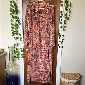 SOFT SURROUNDINGS Atacama Shirt Maxi Dress Duster Boho | M